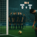 Photorealistic sports photo alternative: a rain-soaked goalkeeper securely catching a tame long shot, gloves